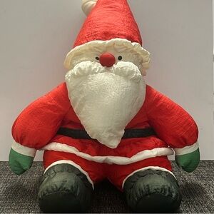 Vintage Department 56 Santa Nylon Plush Christmas Holiday Decor